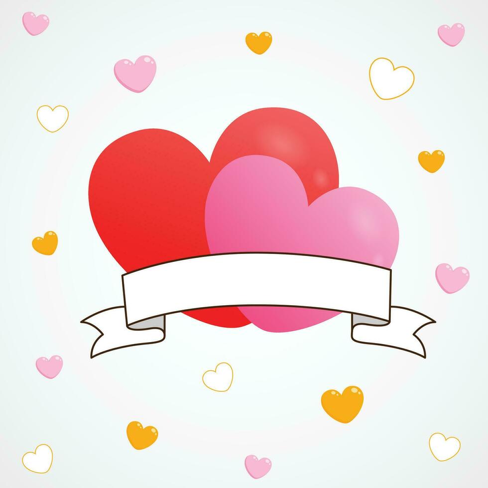 l'amour cœur drapeaux étiquette étiquette modèle conception pour l'amour Valentin célébrer content fastival carte cadeau vecteur