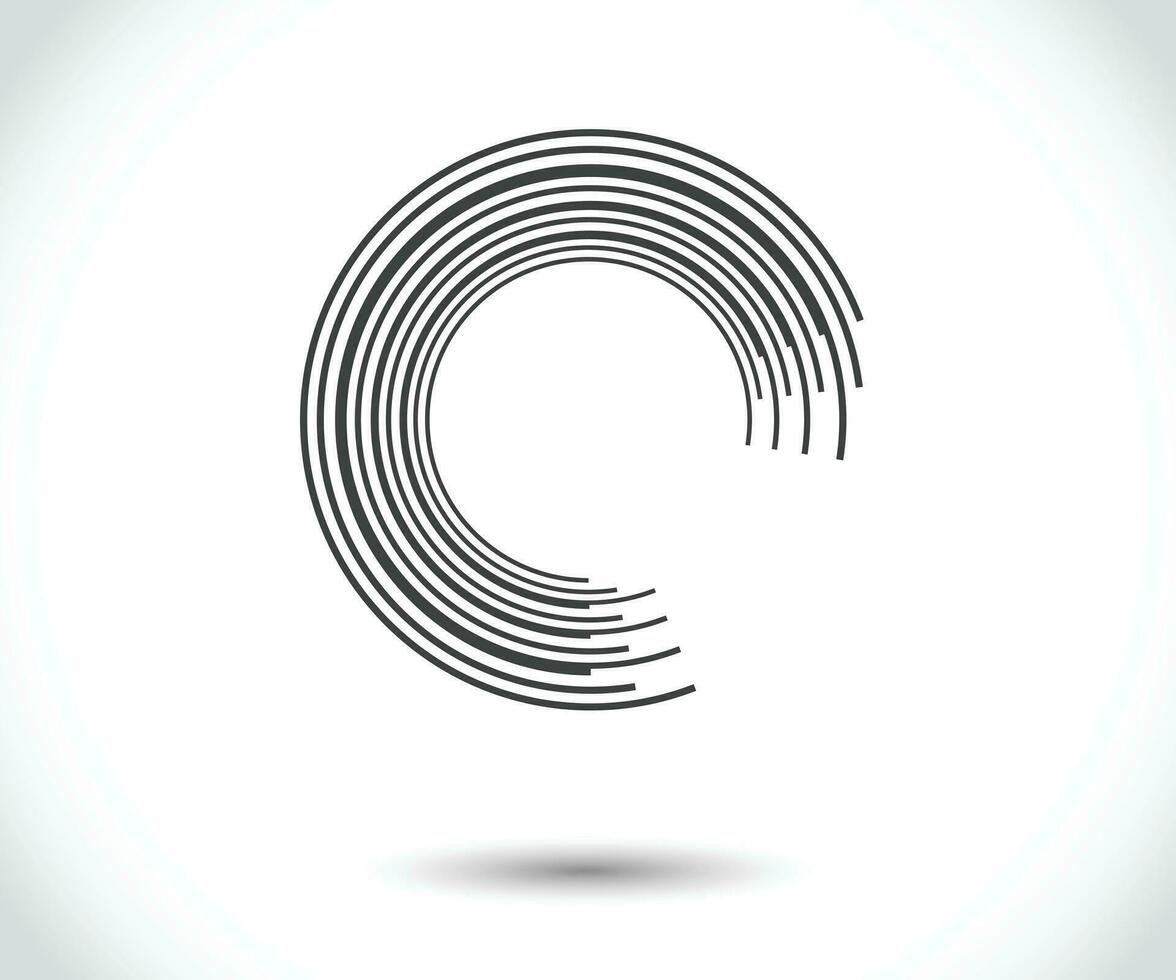 lignes abstraites en forme de cercle, élément de conception, forme géométrique, cadre de bordure rayé pour l'image, logo rond de technologie, illustration vectorielle en spirale vecteur