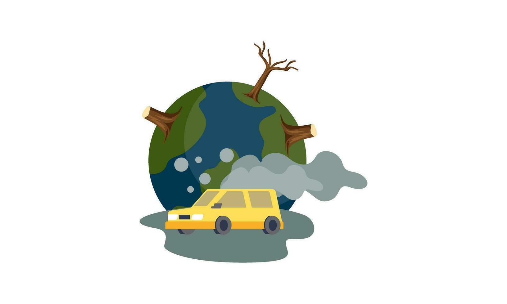 global chauffage illustration, environnement pollution, global chauffage chauffage impact concept vecteur