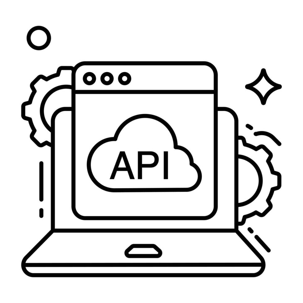 un icône conception de application programmation interface vecteur