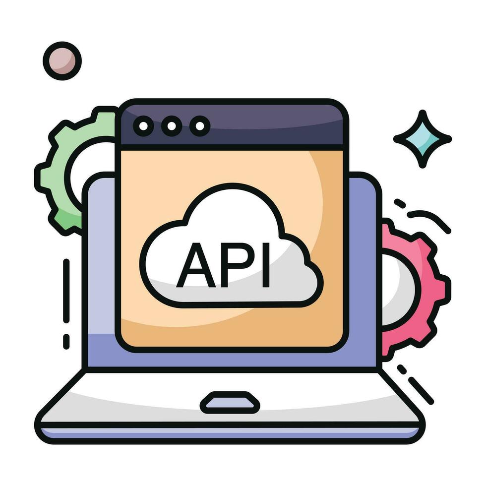 un icône conception de application programmation interface vecteur