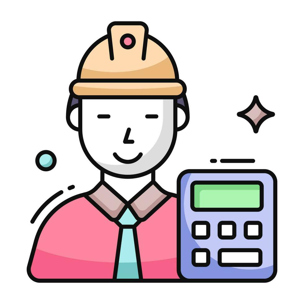 avatar portant un casque, icône du travail vecteur