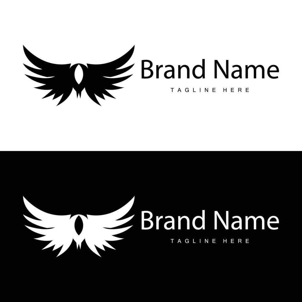 aile logo noir silhouette conception Facile minimaliste oiseau ailes vecteur illustration modèle