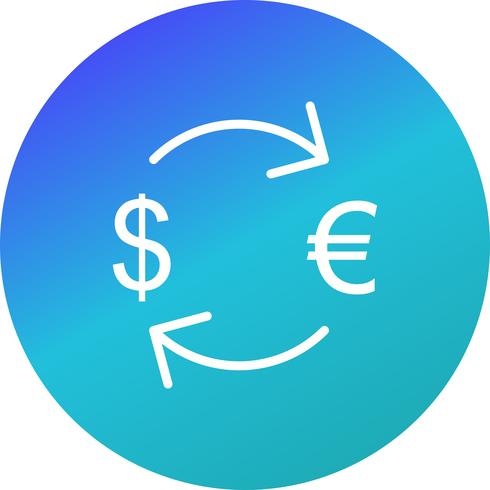 Échange Euro Avec Icône De Vecteur De Dollar