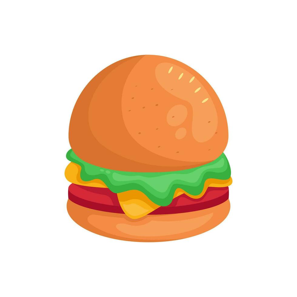 sarriette Burger avec fromage et salade vecteur illustration