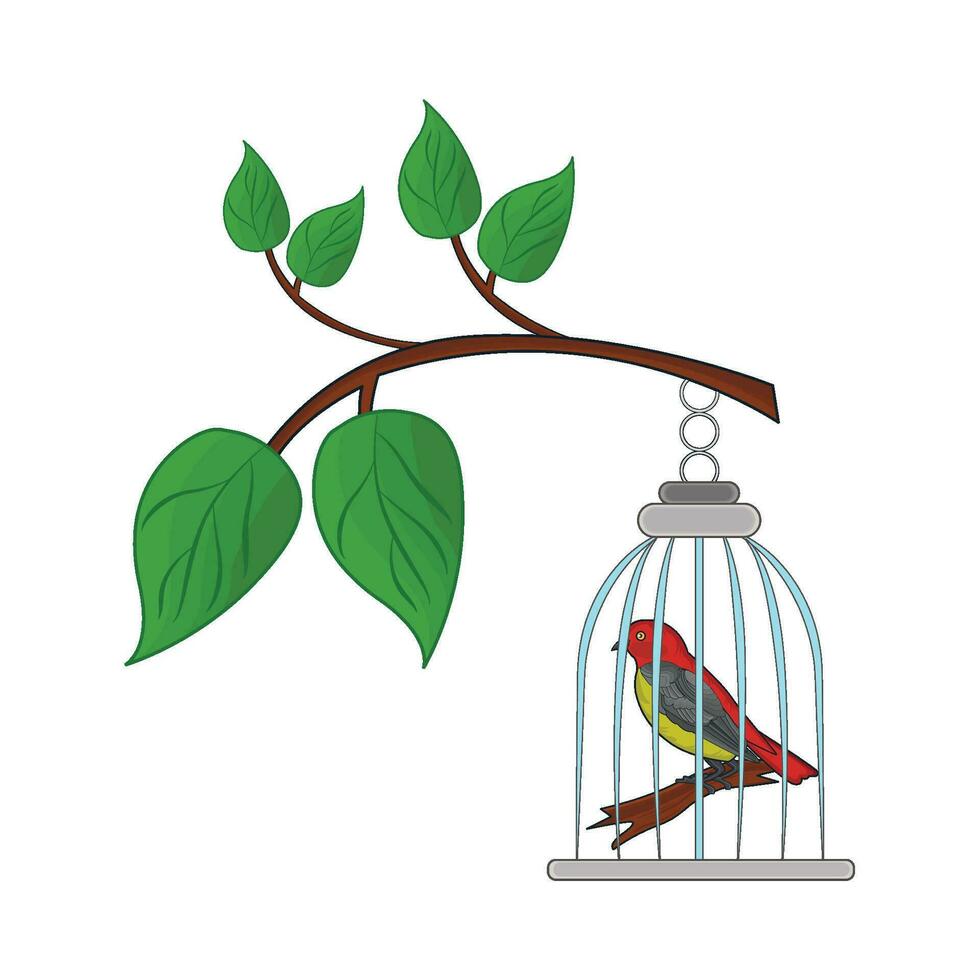 oiseau cage illustration vecteur