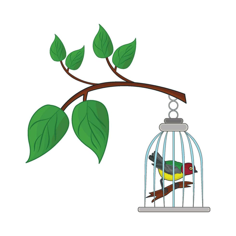 oiseau cage illustration vecteur