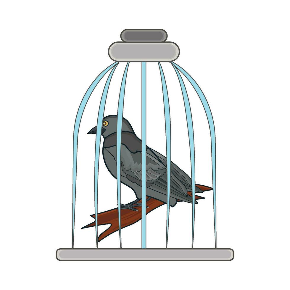 oiseau cage illustration vecteur