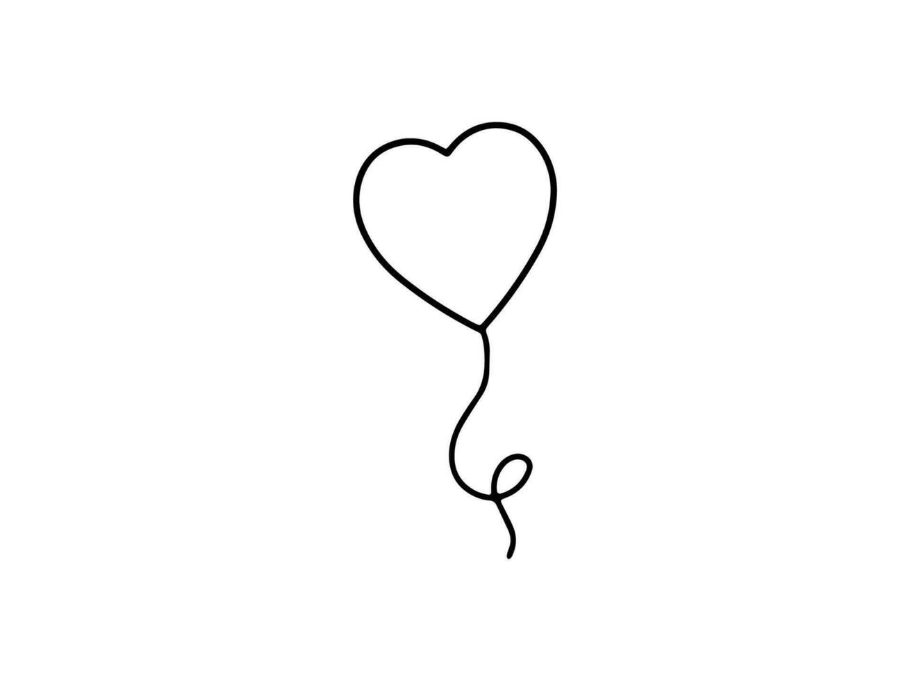 l'amour ballon ligne art illustration vecteur