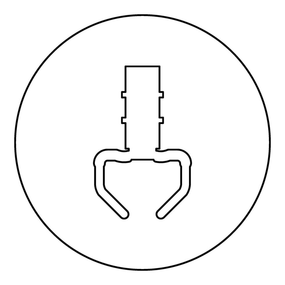 prix jouet manipulateur le fer crochet grue griffe cueilleur icône dans cercle rond noir Couleur vecteur illustration image contour contour ligne mince style