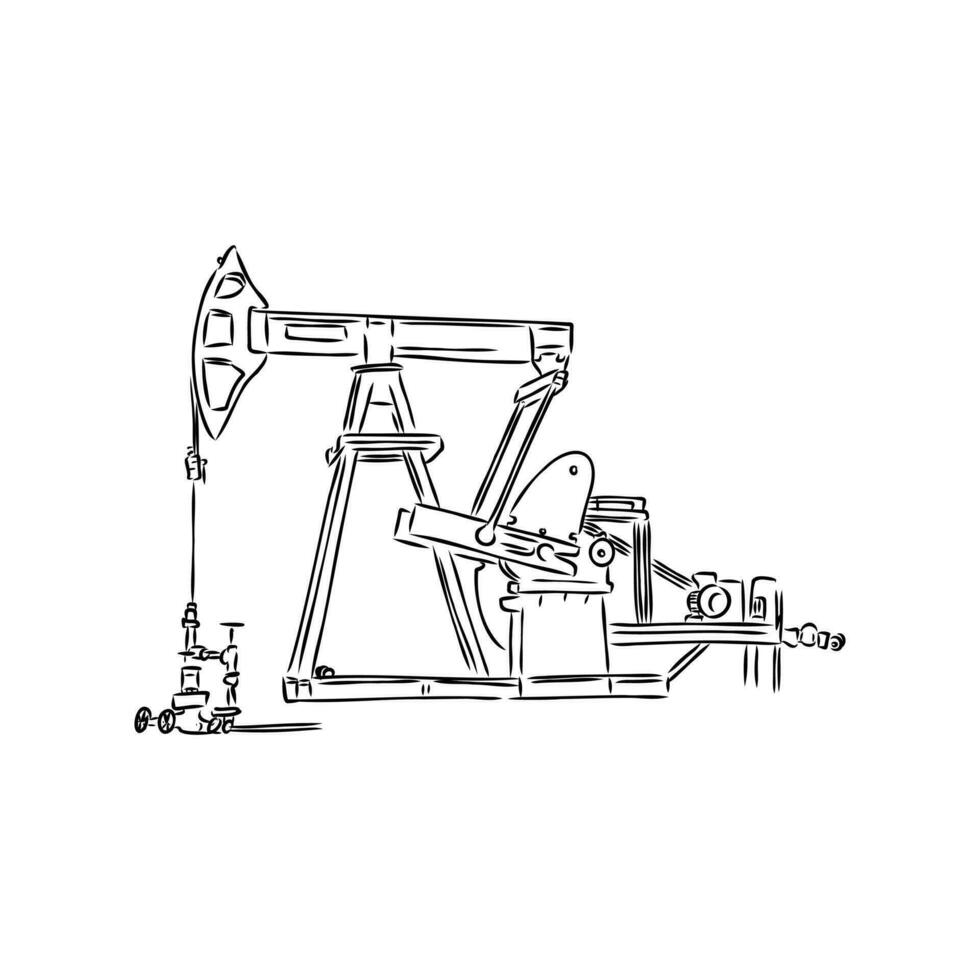 pétrole bien pompe vecteur esquisser