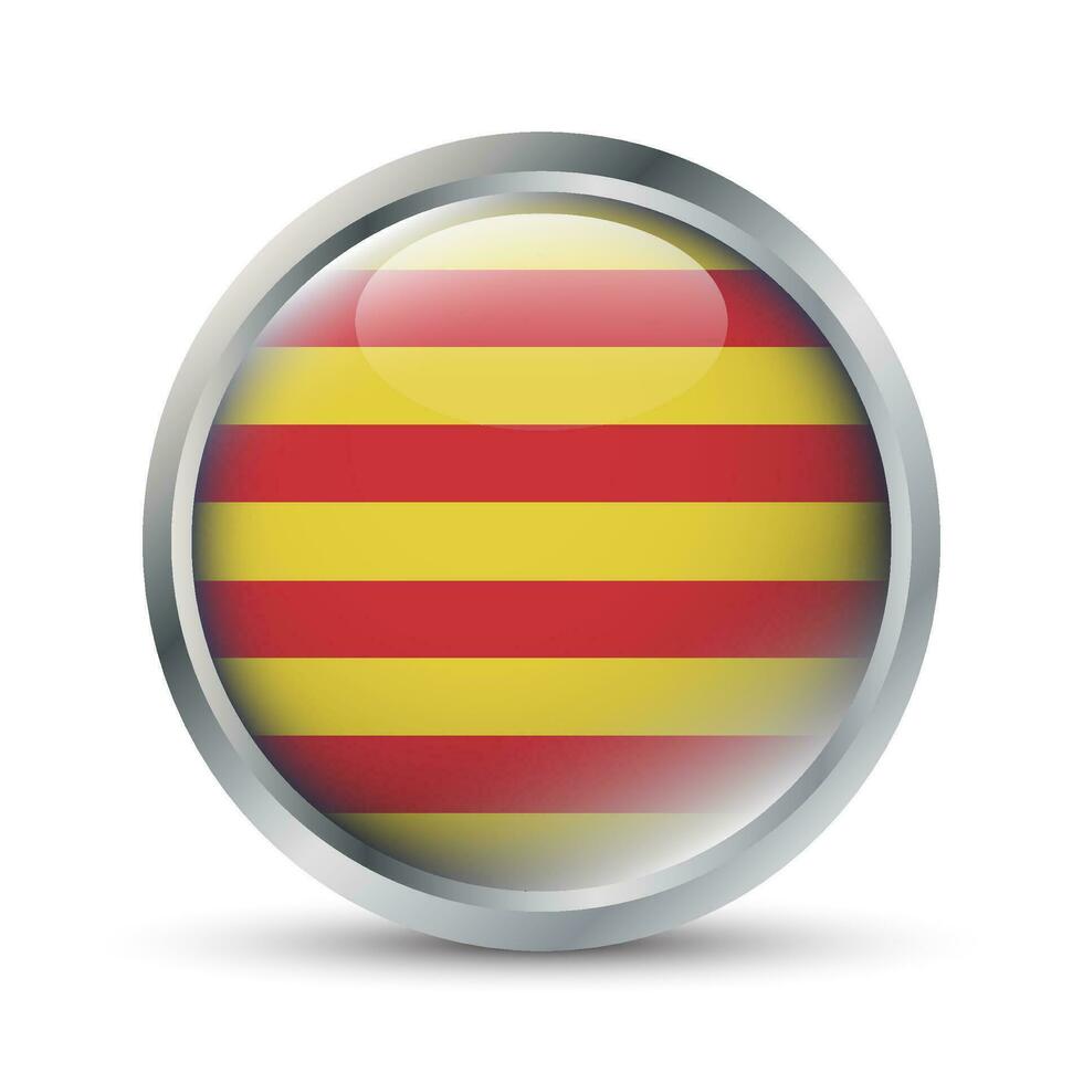 Catalogne drapeau 3d badge illustration vecteur