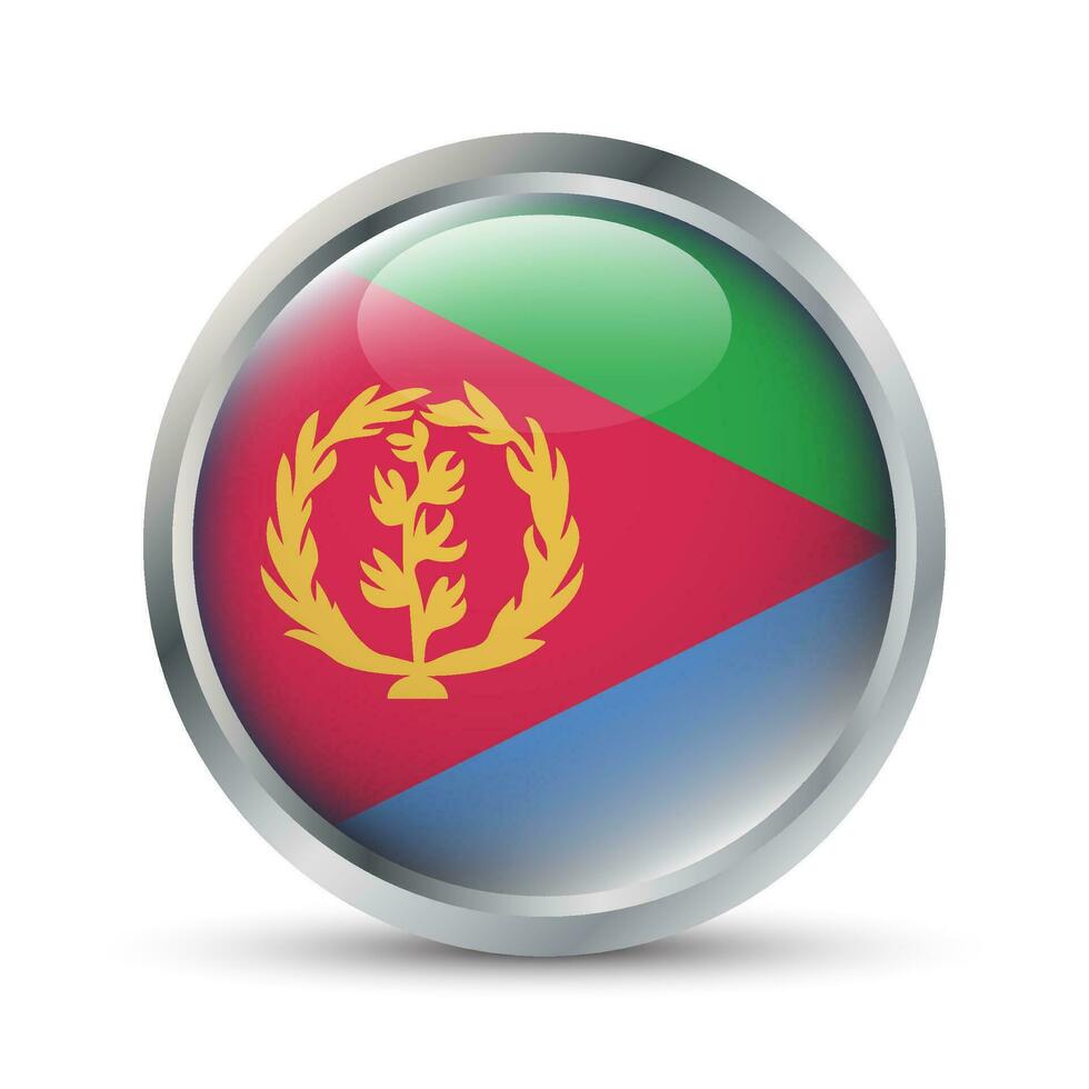 Érythrée drapeau 3d badge illustration vecteur