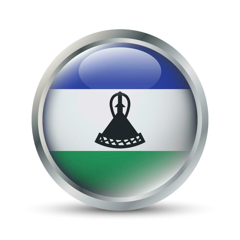 Lesotho drapeau 3d badge illustration vecteur