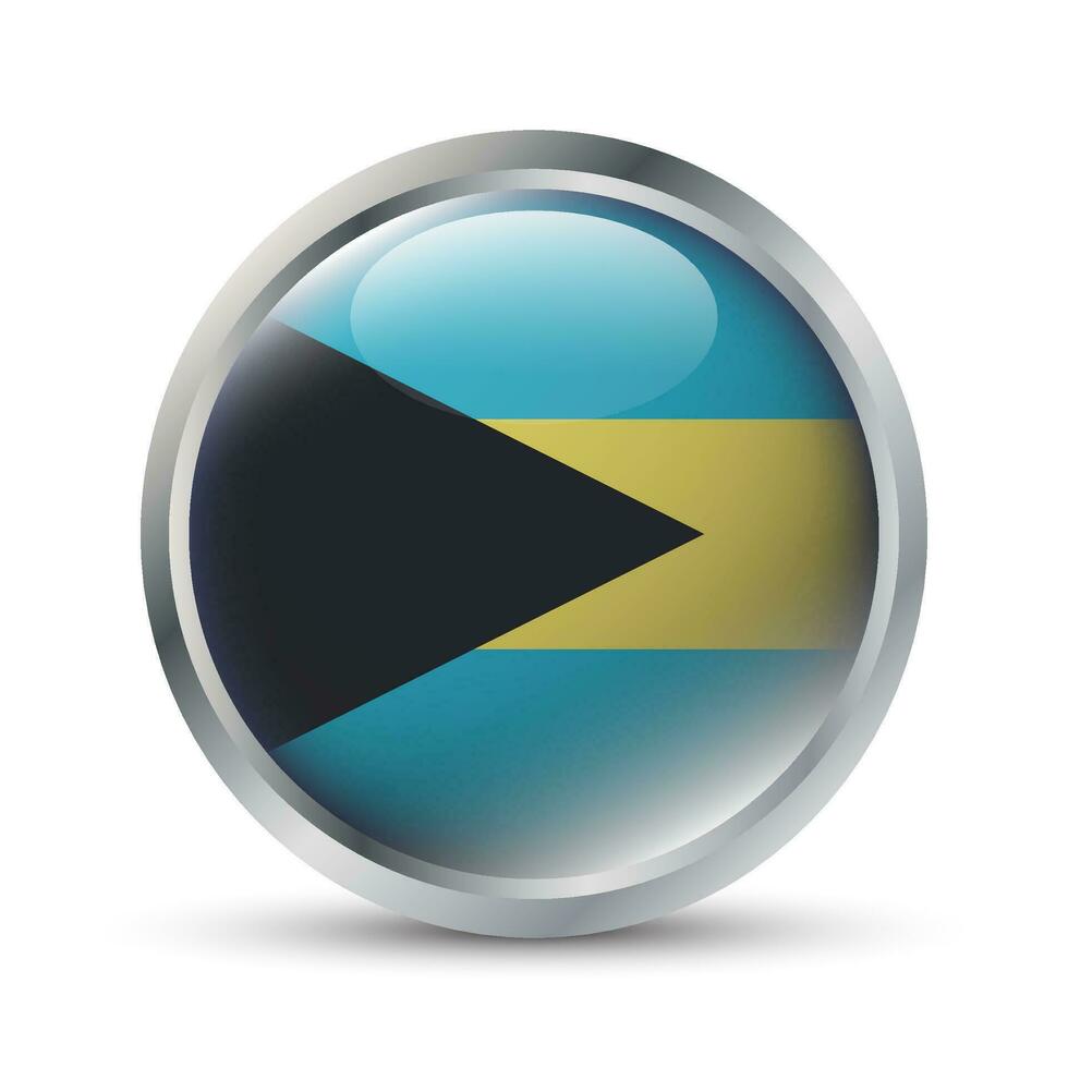 Bahamas drapeau 3d badge illustration vecteur