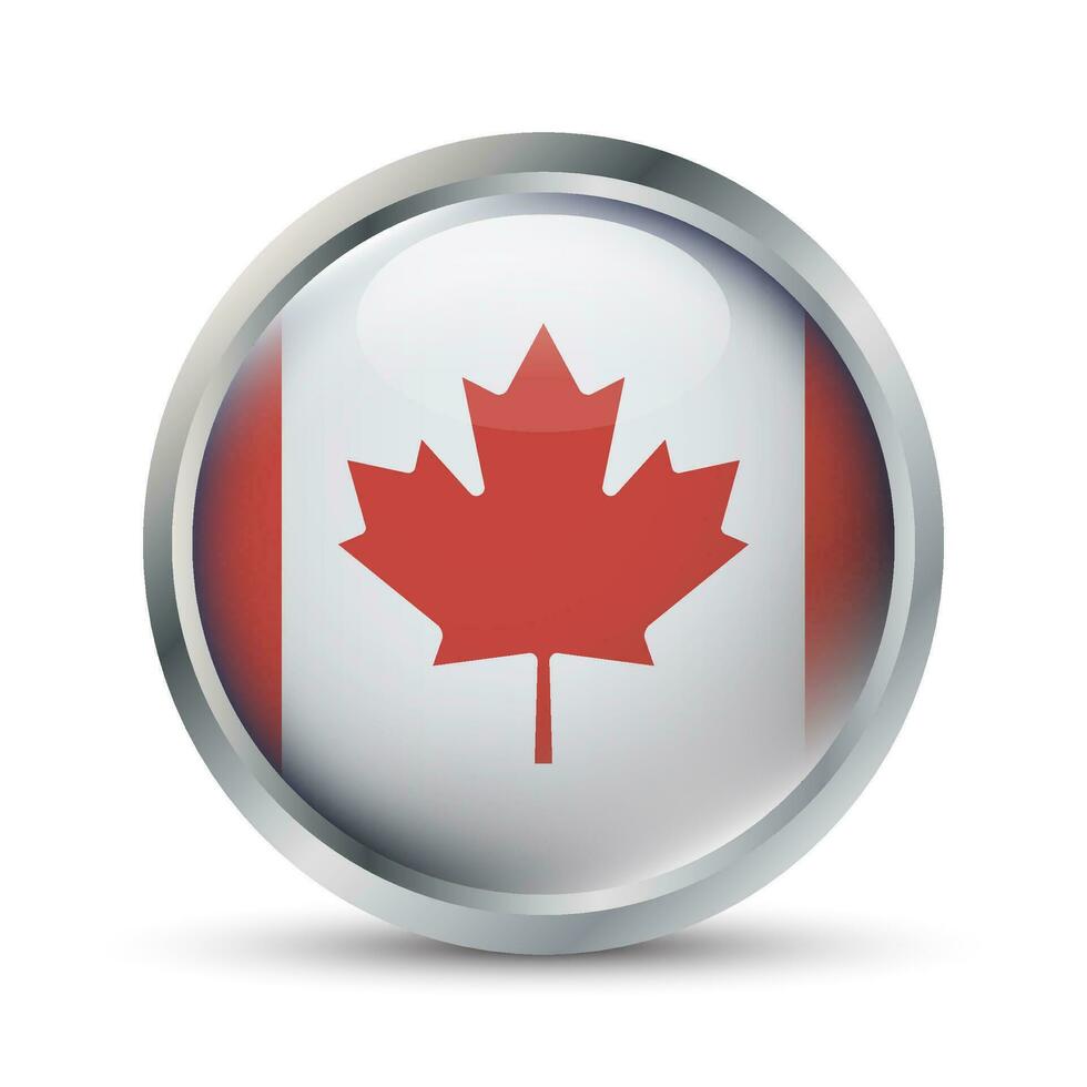 Canada drapeau 3d badge illustration vecteur