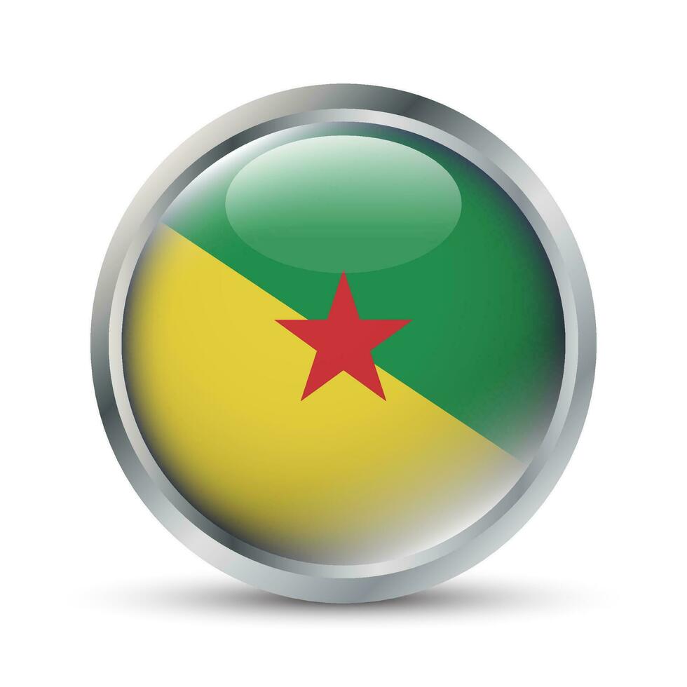 français Guyane drapeau 3d badge illustration vecteur