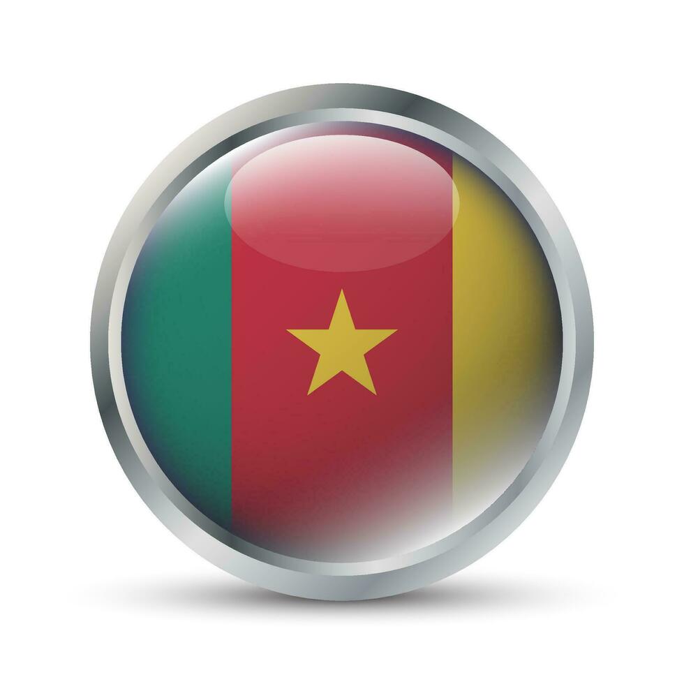 Cameroun drapeau 3d badge illustration vecteur