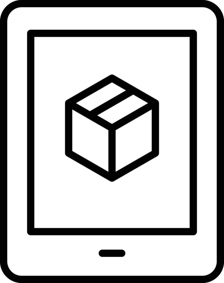 tablette Piste paquet contour vecteur illustration icône