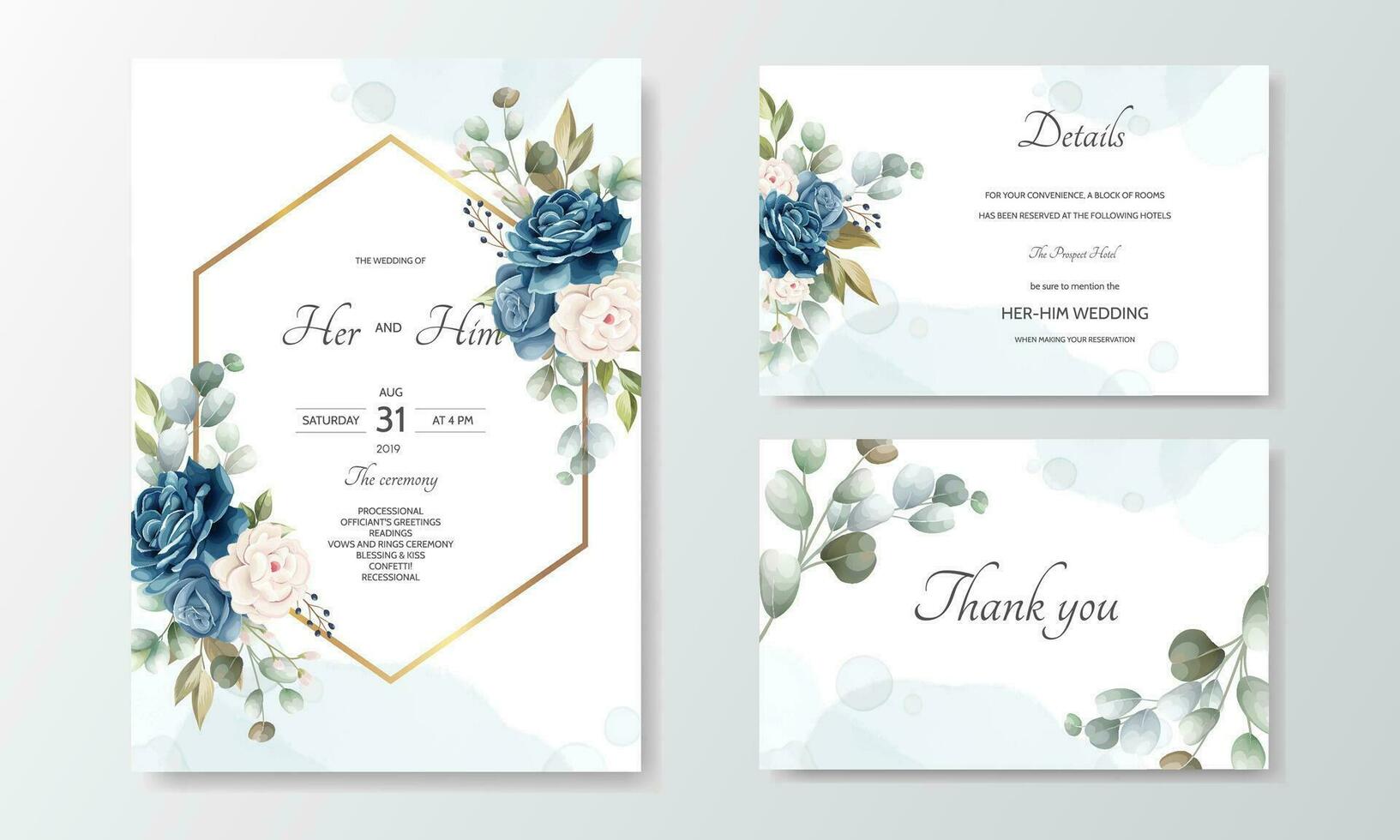 main tiré floral mariage invitation carte vecteur