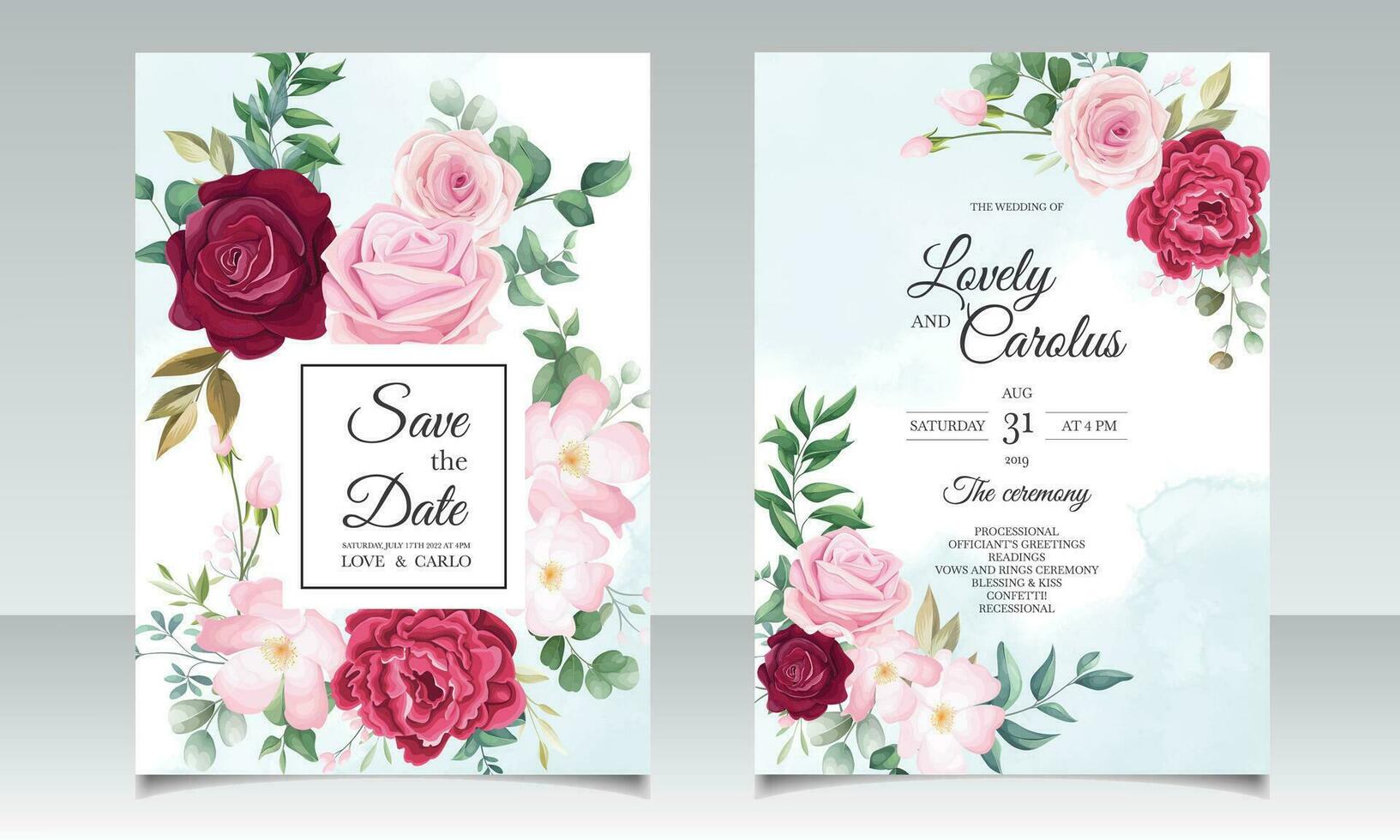 magnifique floral Cadre mariage invitation carte modèle vecteur