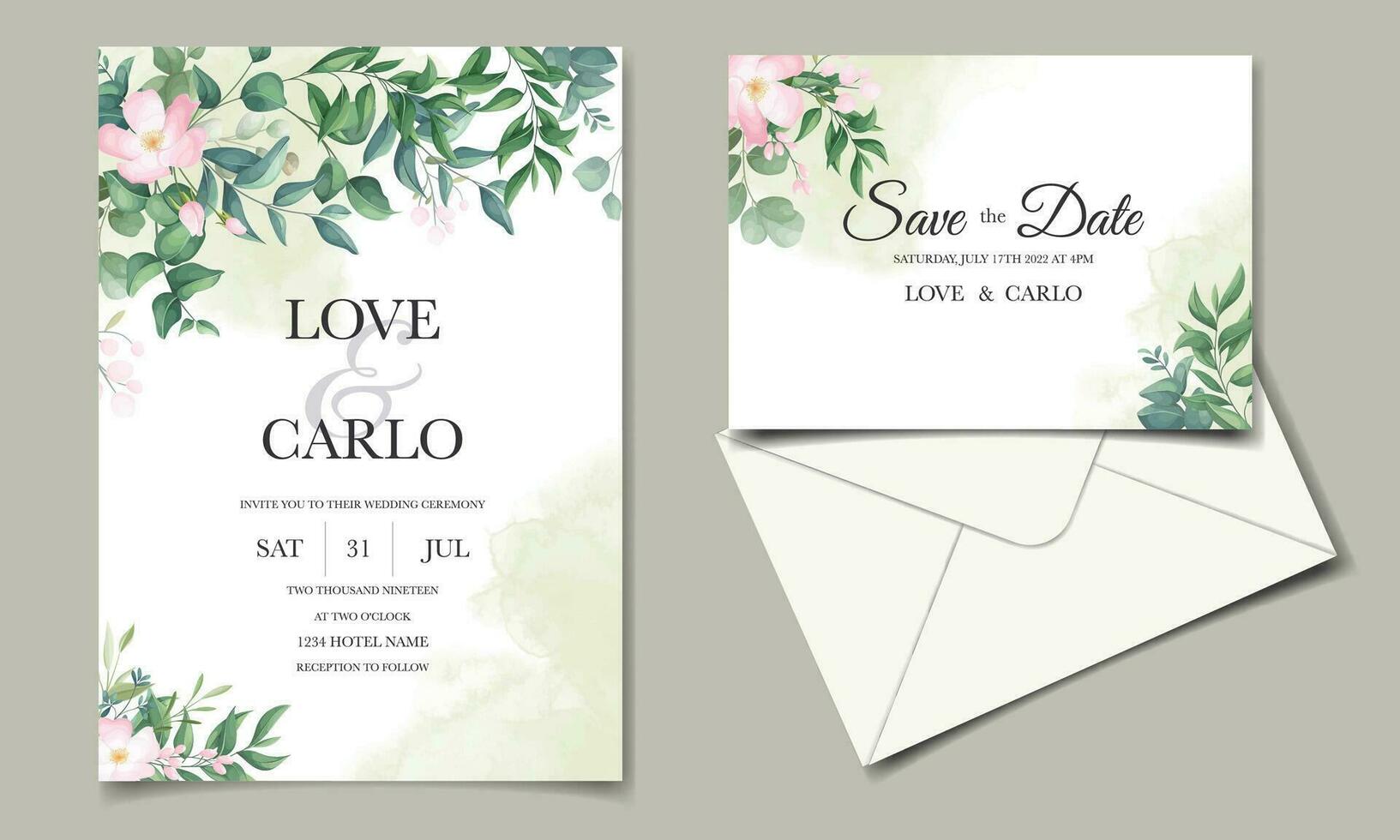 magnifique floral Cadre mariage invitation carte modèle vecteur