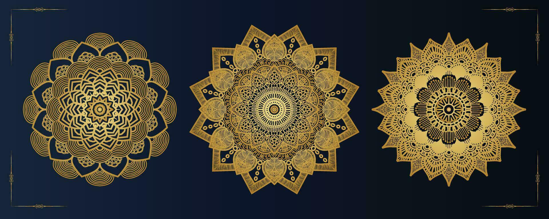 gratuit vecteur luxe mandala modèle Contexte et ornemental conception pour invitation, floral mandala. or mandala