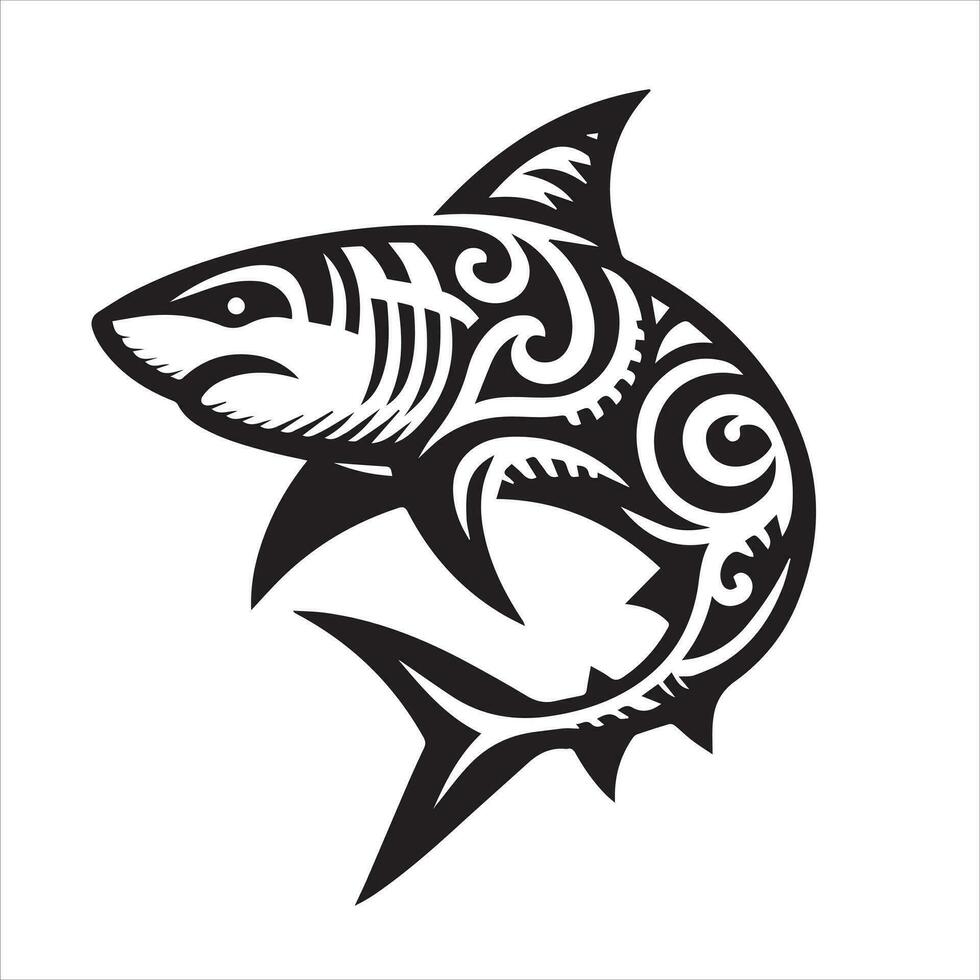 requin tribal logo icône conception illustration vecteur