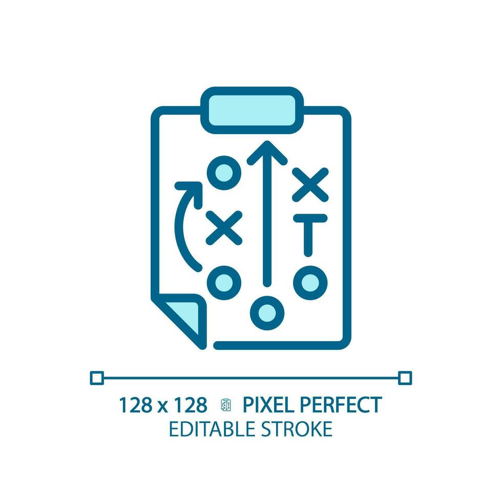 playbook lumière bleu icône. américain Football jouer stratégie. équipe guide. Planification jeu. développement tactique. rgb Couleur signe. Facile conception. la toile symbole. contour doubler. plat illustration. isolé objet vecteur