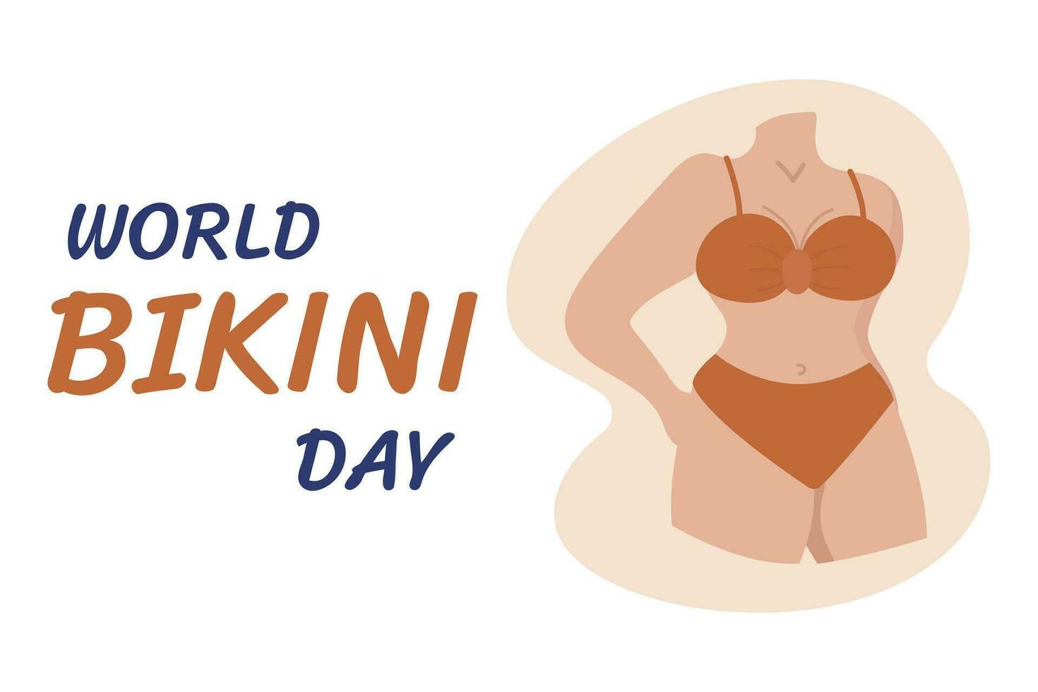 monde bikini journée. vecteur illustration de une femme dans bikini.
