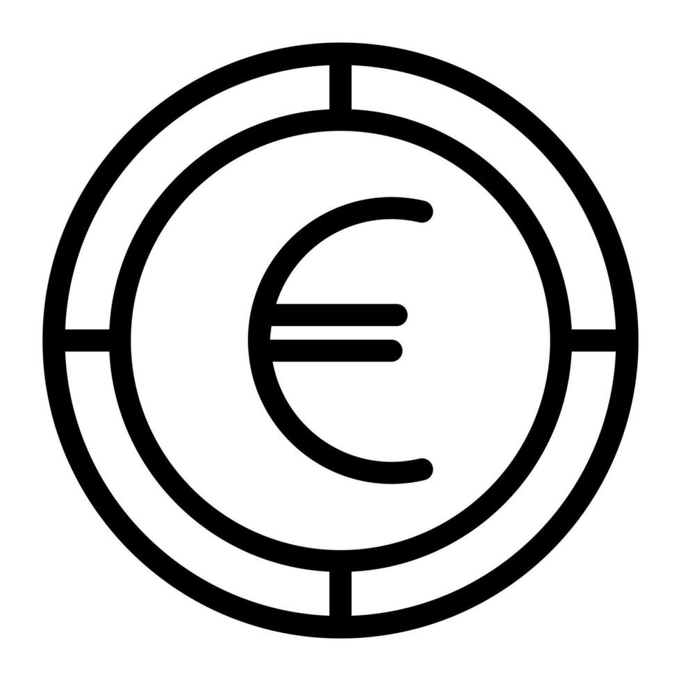 euro pièce de monnaie icône. contour euro pièce de monnaie vecteur icône pour la toile conception isolé sur blanc Contexte