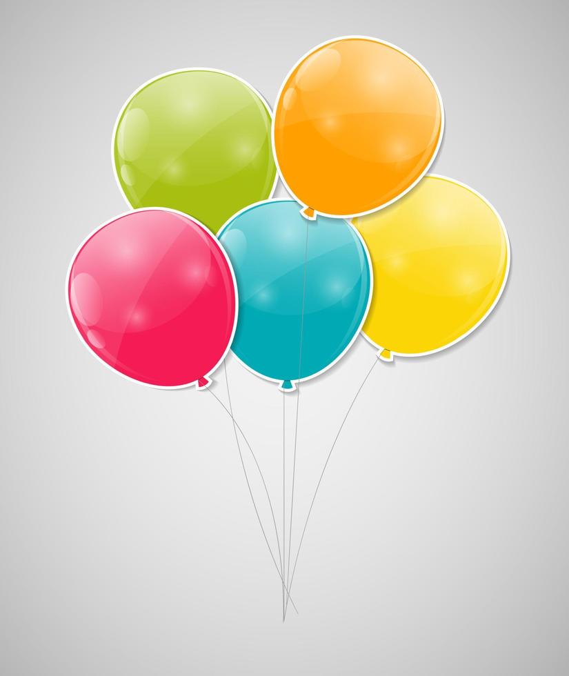 illustration vectorielle de couleur ballons brillants fond vecteur