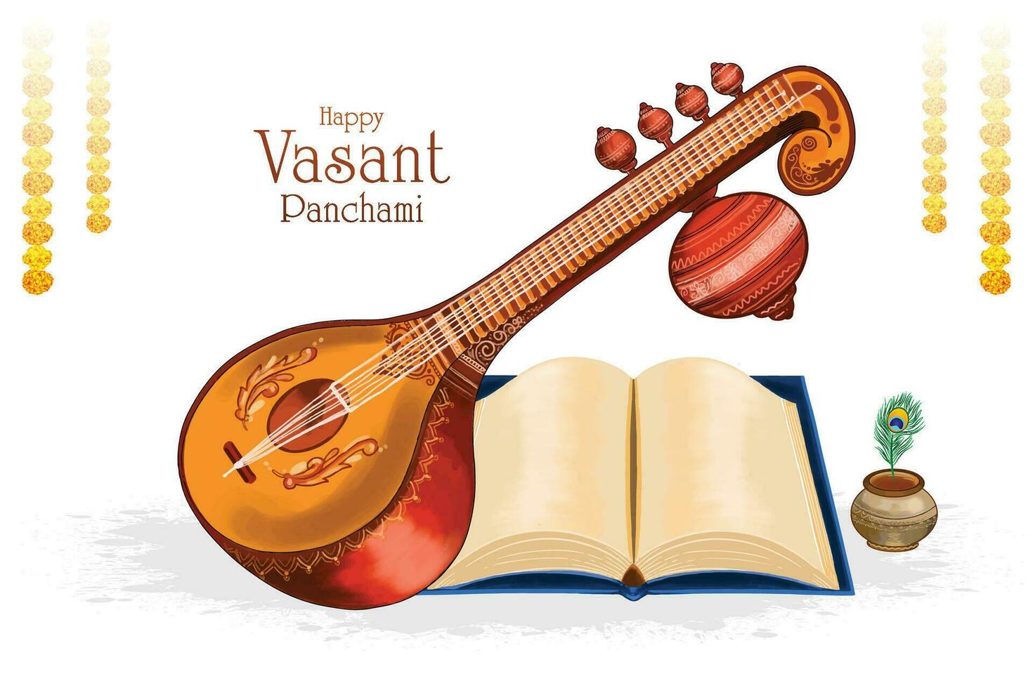 illustration de Vasant panchami Festival carte Contexte vecteur