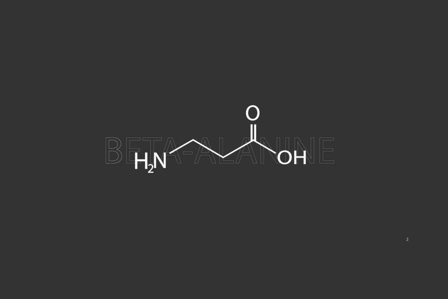 bêta-alanine moléculaire squelettique chimique formule vecteur