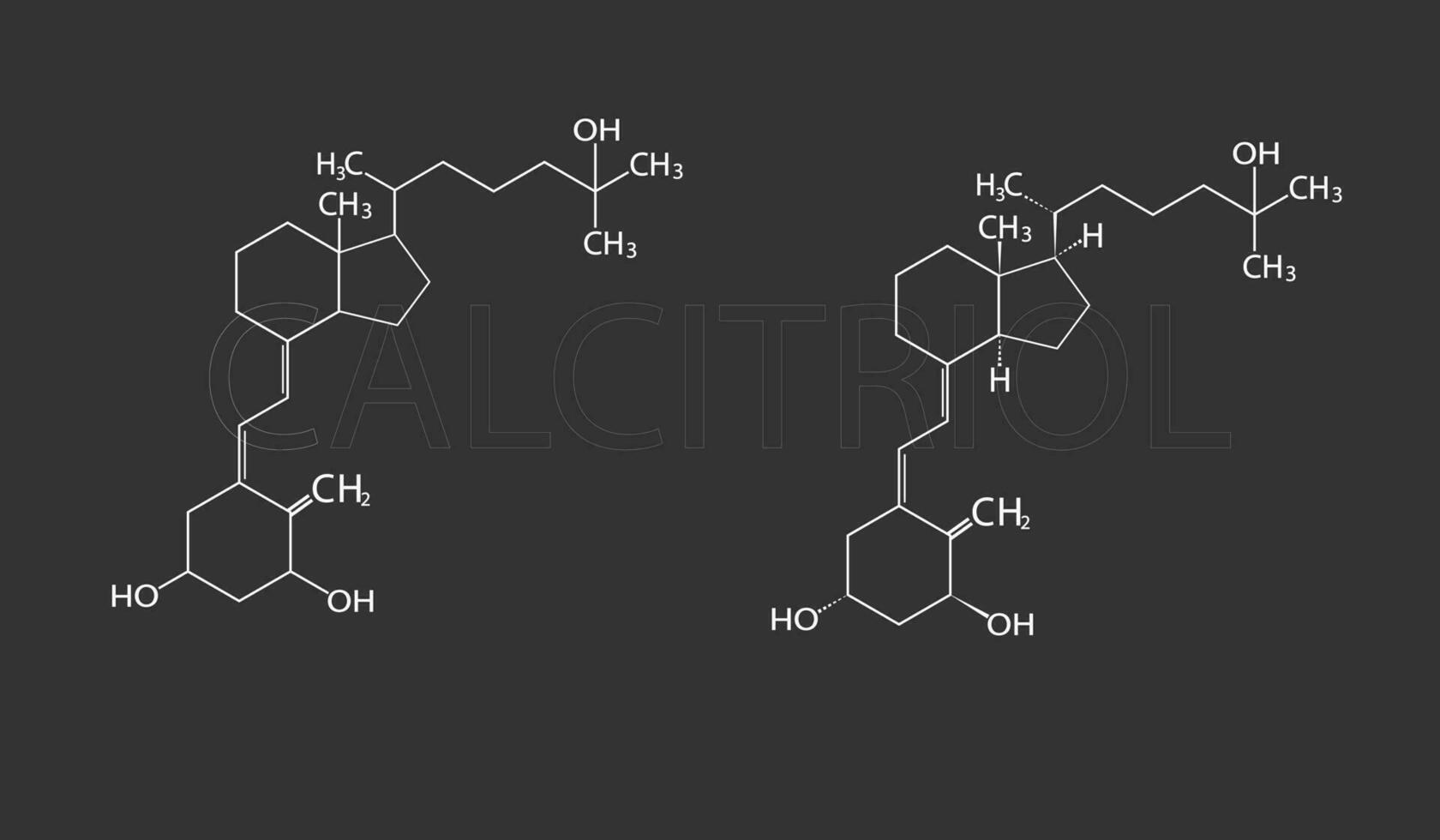 calcitriol moléculaire squelettique chimique formule vecteur