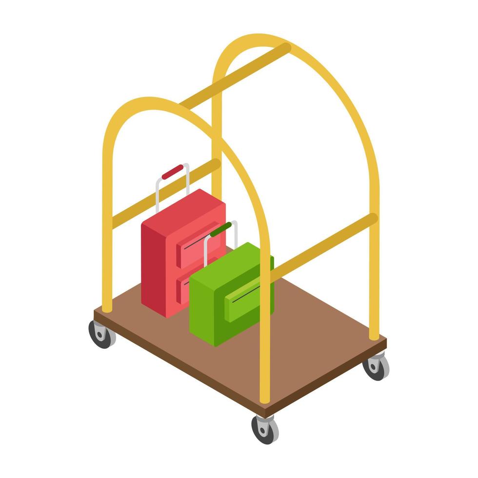 concepts de chariot à bagages vecteur