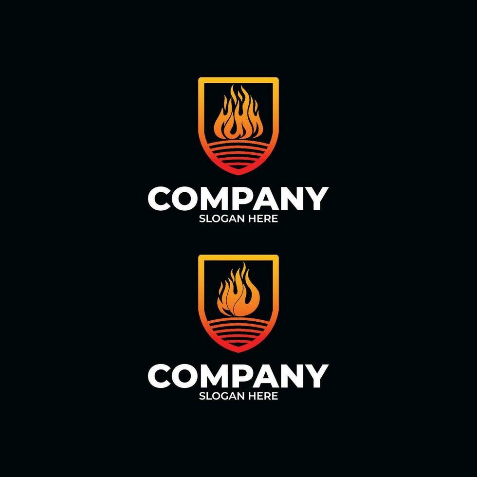 silhouette de Feu flamme logo conception modèle vecteur