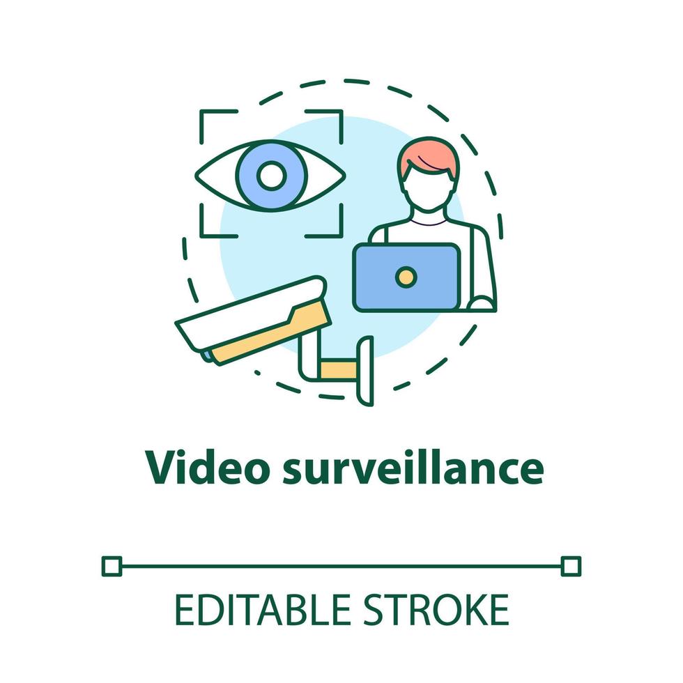 icône de concept de vidéosurveillance vecteur