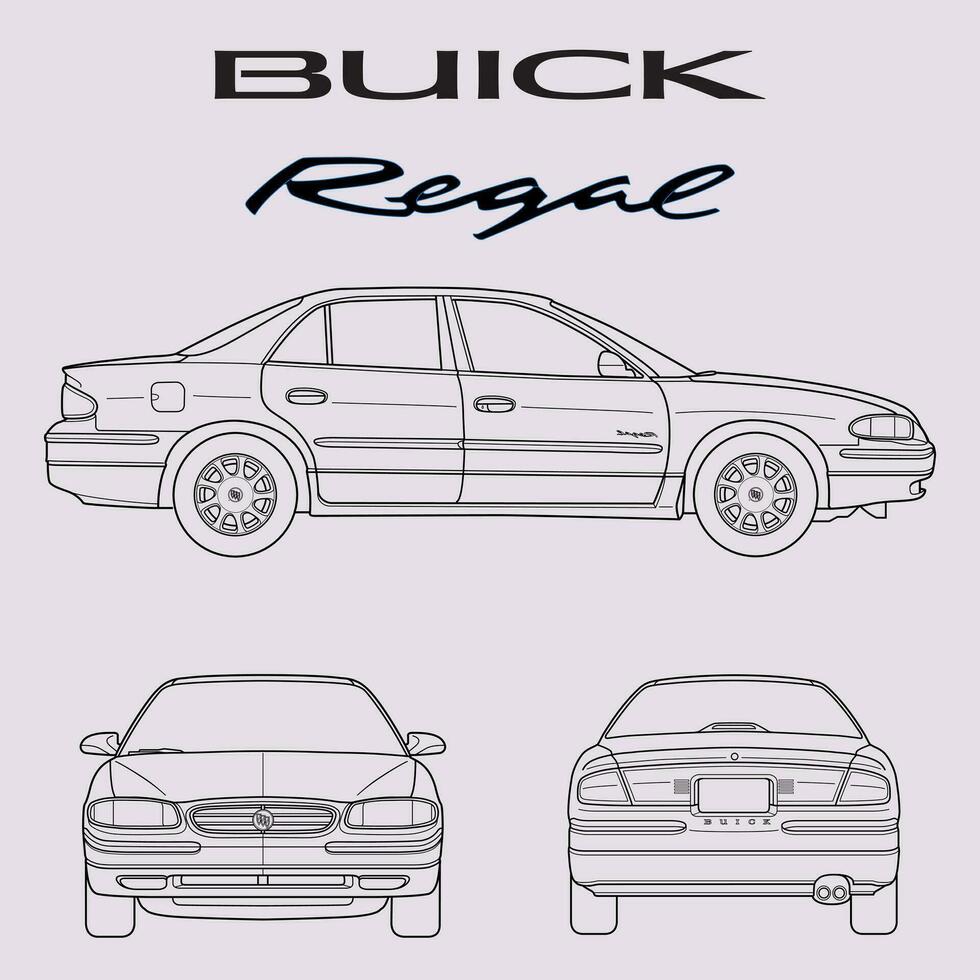 1998 Buick royal voiture plan vecteur