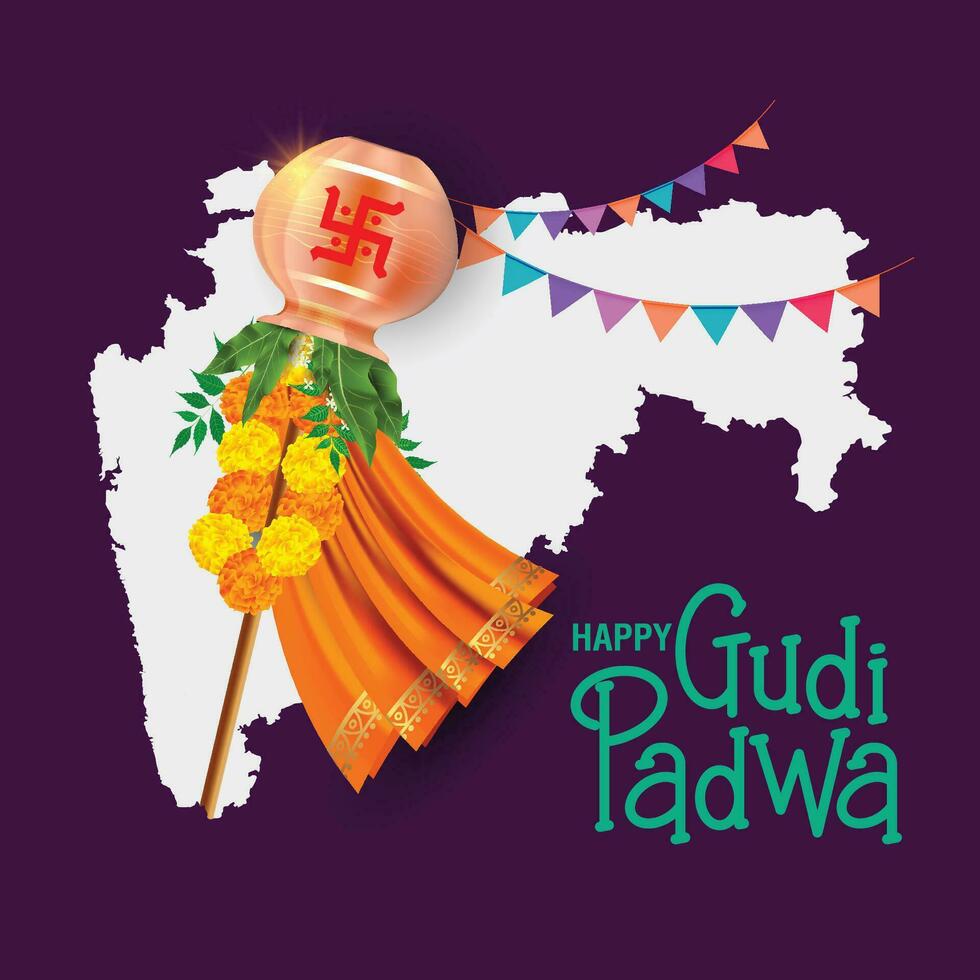 vecteur illustration de maharashtrian régional Nouveau année appelé gudi Padwa, lunaire Nouveau année
