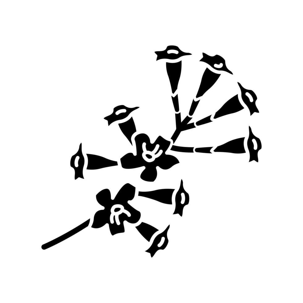 icône de glyphe noir plumeria vecteur