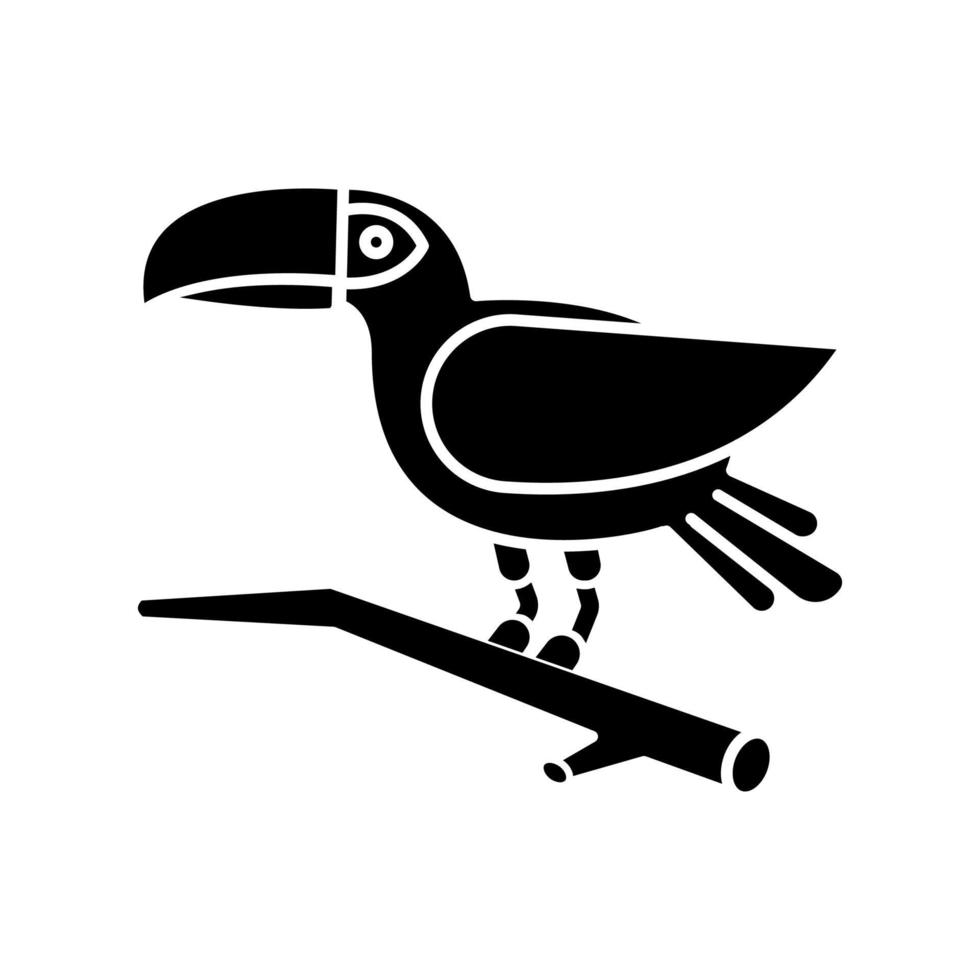 icône de glyphe noir toucan vecteur