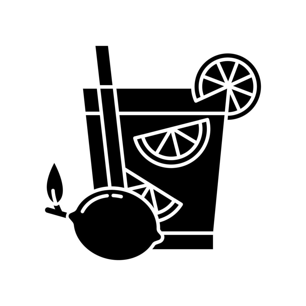 icône de glyphe noir caipirinha vecteur