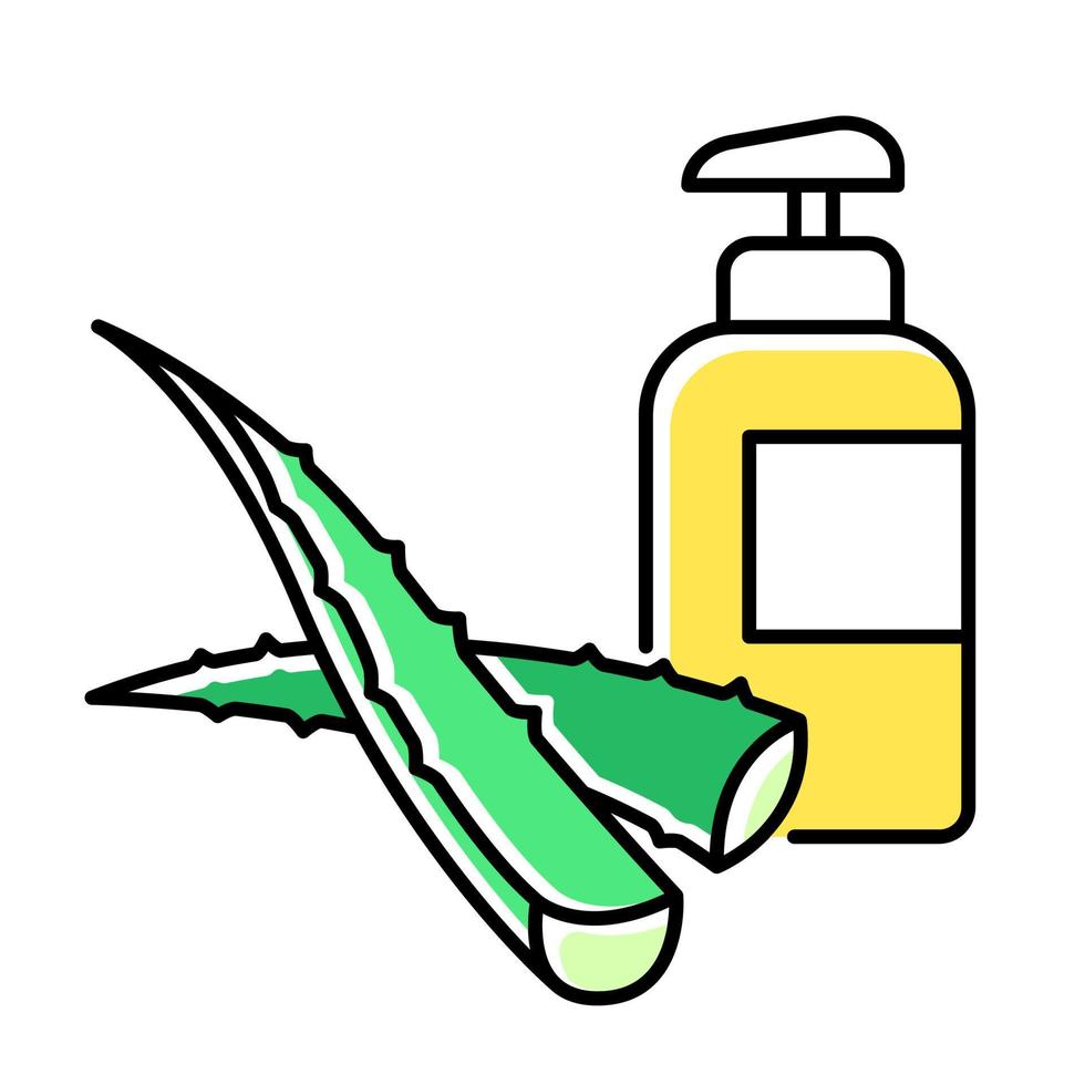 icône de couleur de lotion à base de plantes vecteur