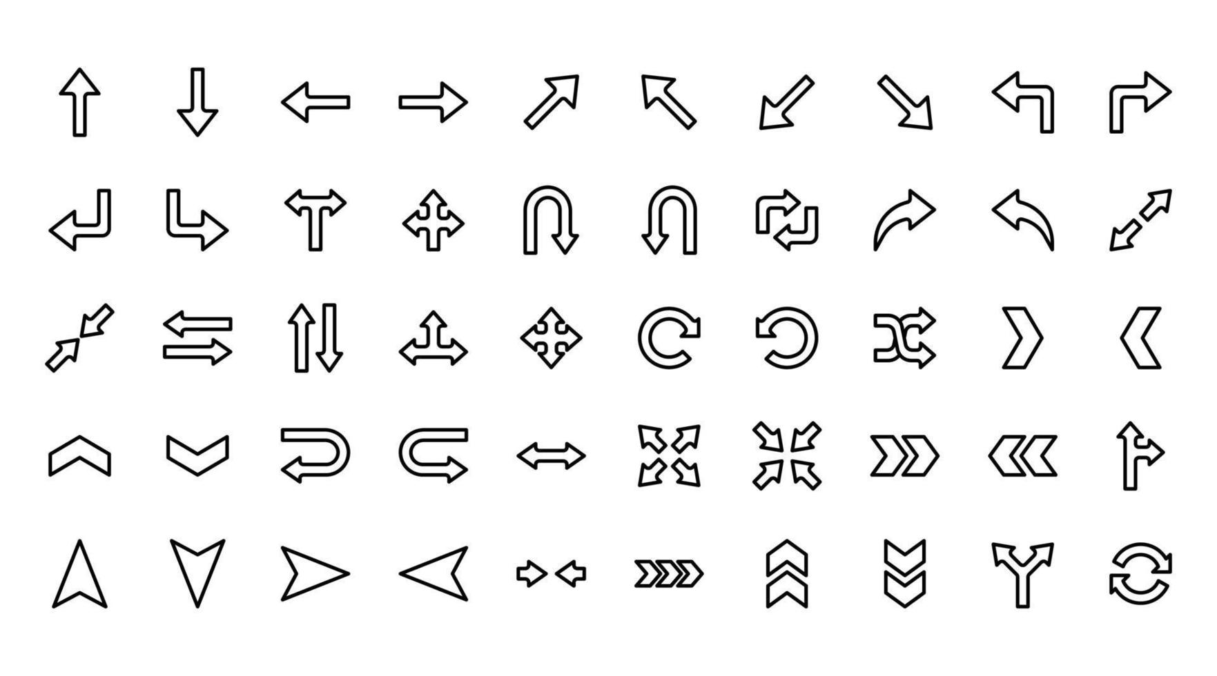 les flèches décrivent l'icône et le symbole du site Web, de l'application vecteur