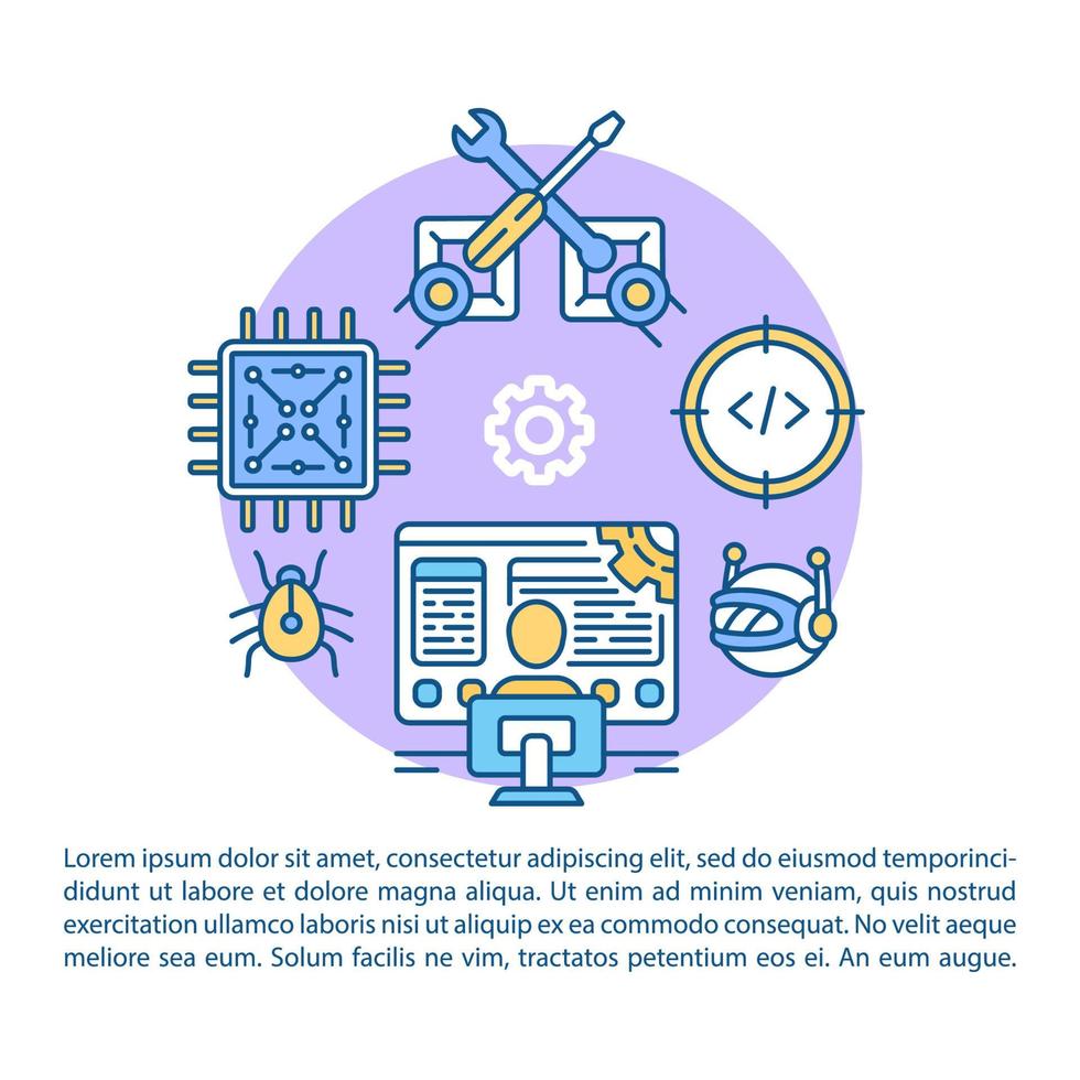 modèle de vecteur de page d'article de programmation