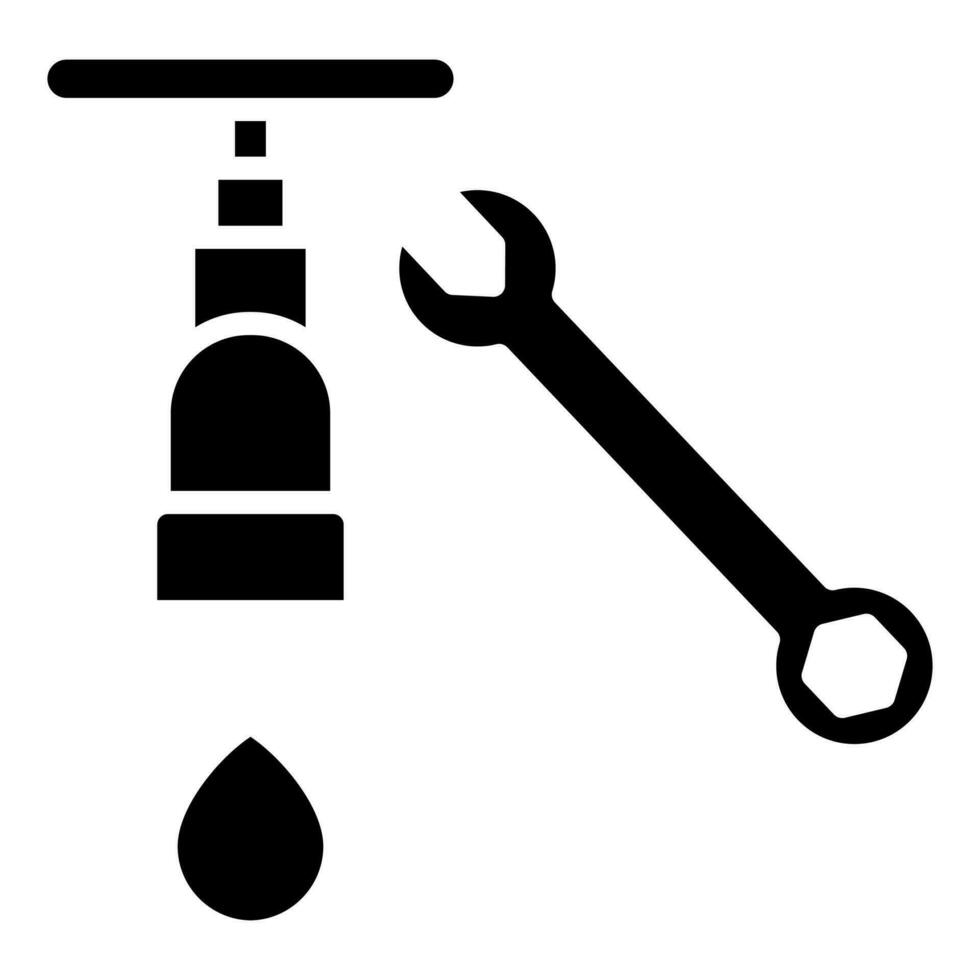 plomberie réparer icône ligne vecteur illustration