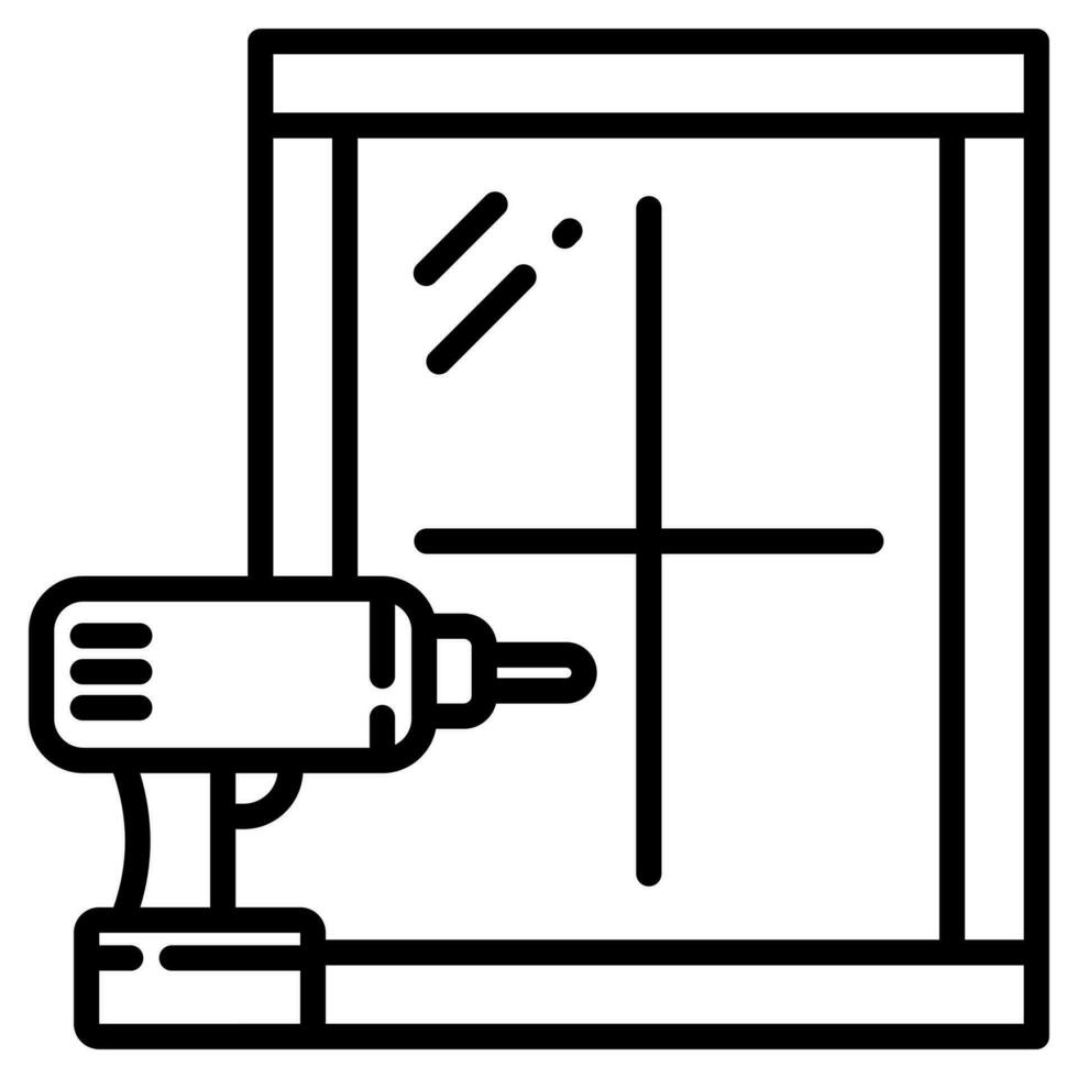 fenêtre remplacement icône ligne vecteur illustration