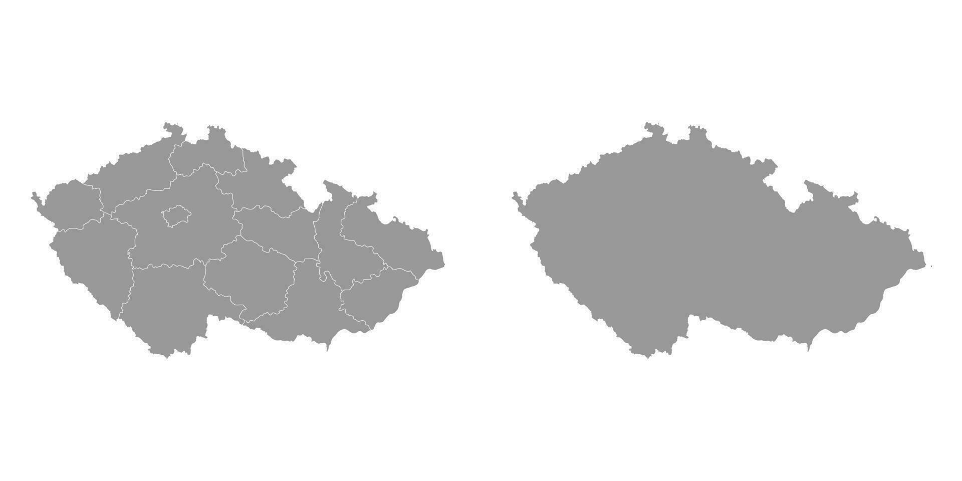 tchèque république gris carte avec Régions. vecteur illustration.