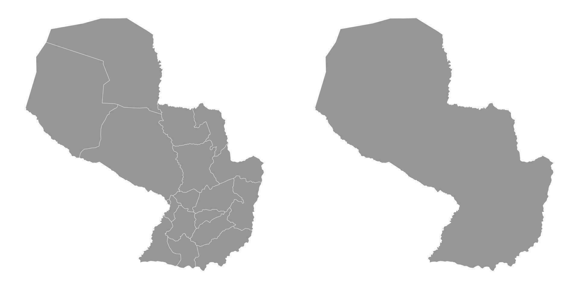 gris carte de le départements de paraguay. vecteur illustration.